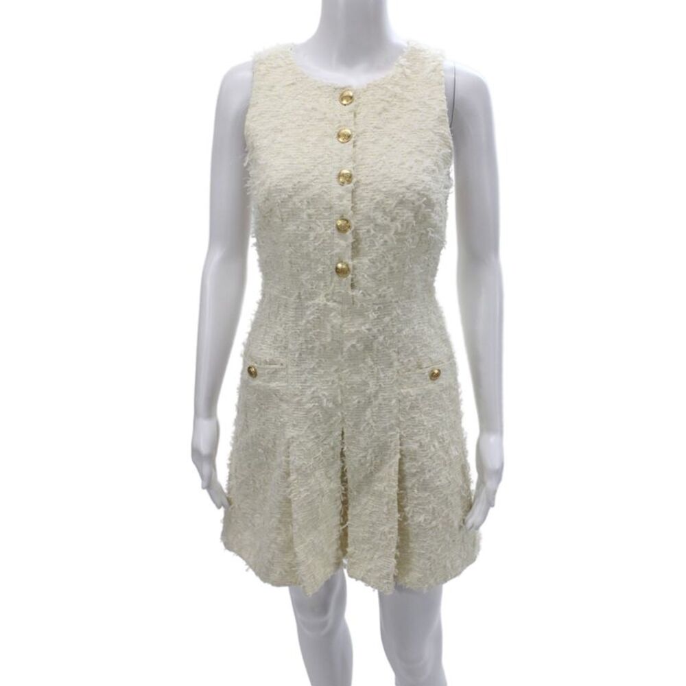 J Crew Women Shift Dress Ivory Sleeveless Round Neck Size 00